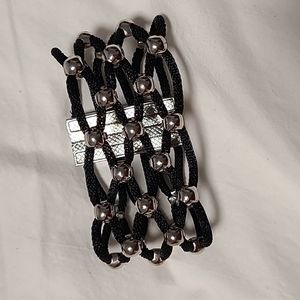 Black and metal bracelet